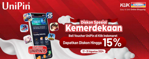 Diskon Spesial Kemerdekaan – Beli Voucher UniPin di Klik Indomaret, Dapatkan Diskon hingga 15%